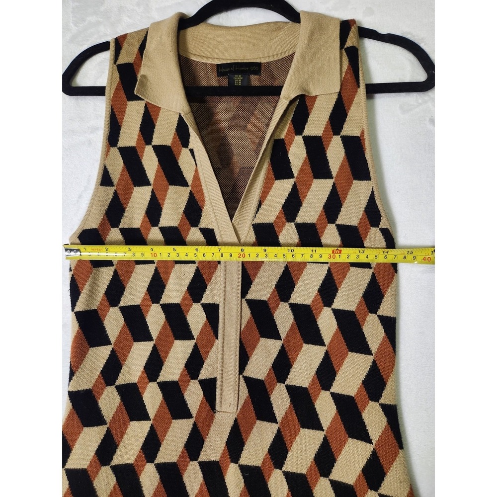 House of Harlow 1960 Geometric Print Sleeveless Knit Midi Dress Women's M - Picture 7 of 12